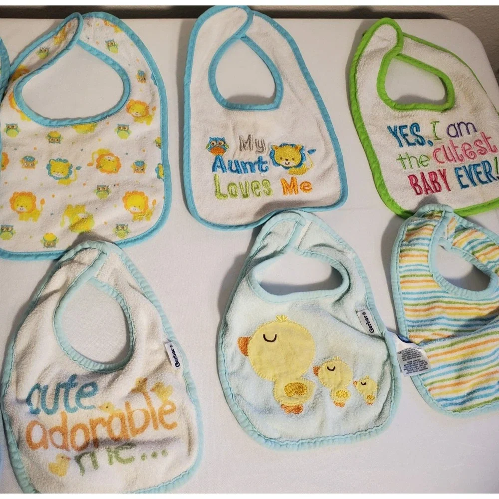 Baby Boy Feeding Drool Bibs Lot of 13